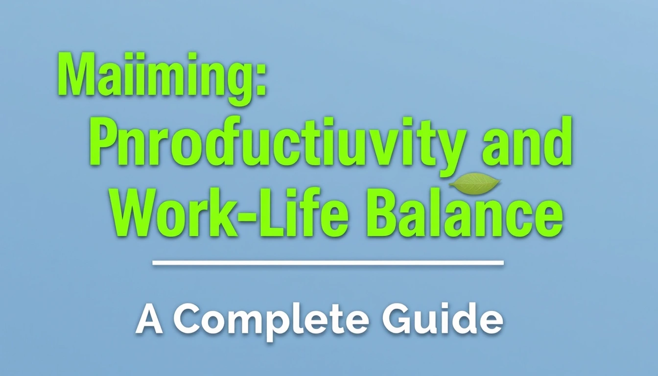 Maintaining Productivity and Work-Life Balance — The Complete Guide